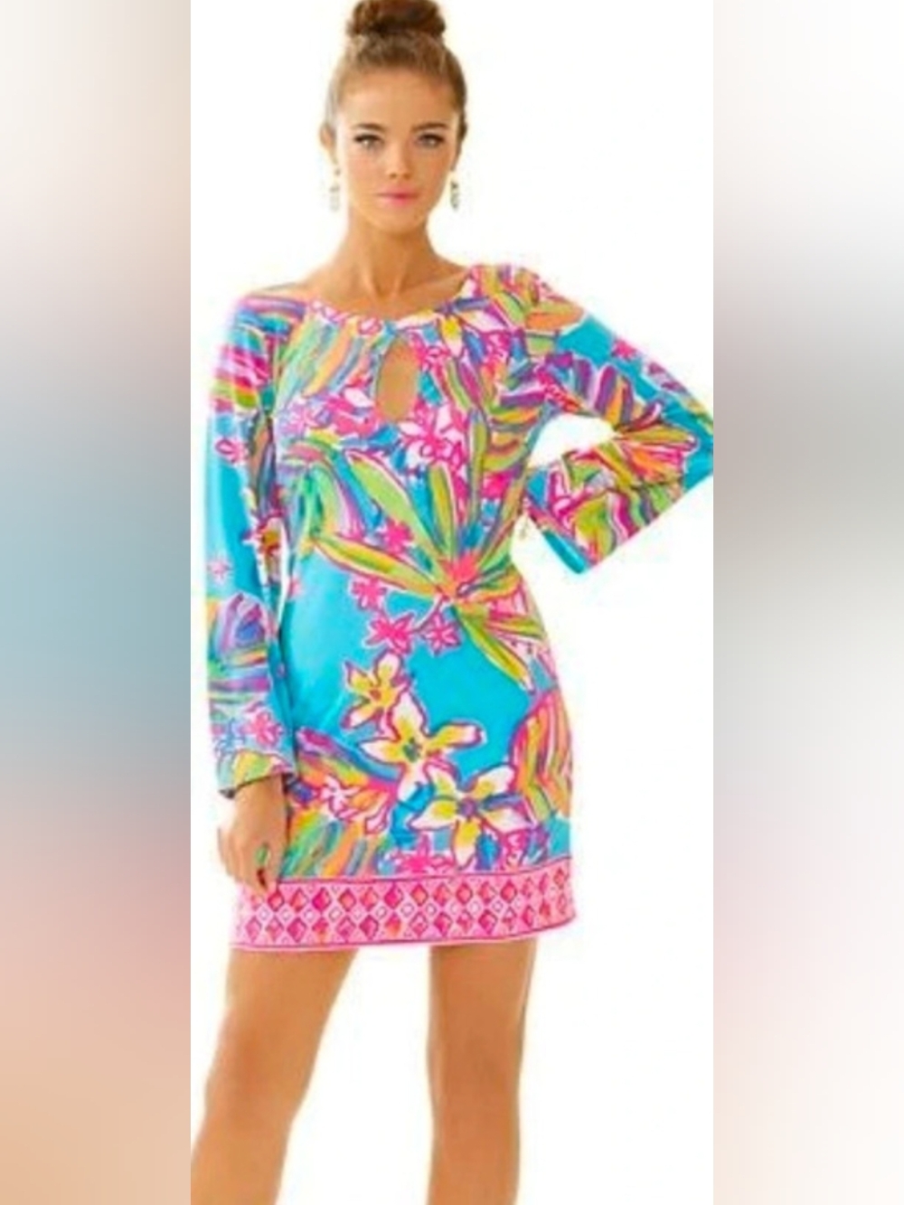 Lilly Pulitzer Floral Mini Dress in Blue & Pink